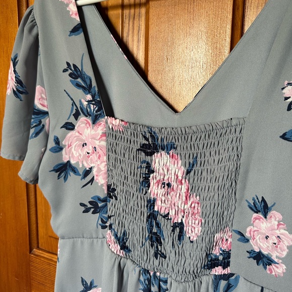 Asymmetrical Floral Dress - Size M - Empire Waist - Picture 4 of 8